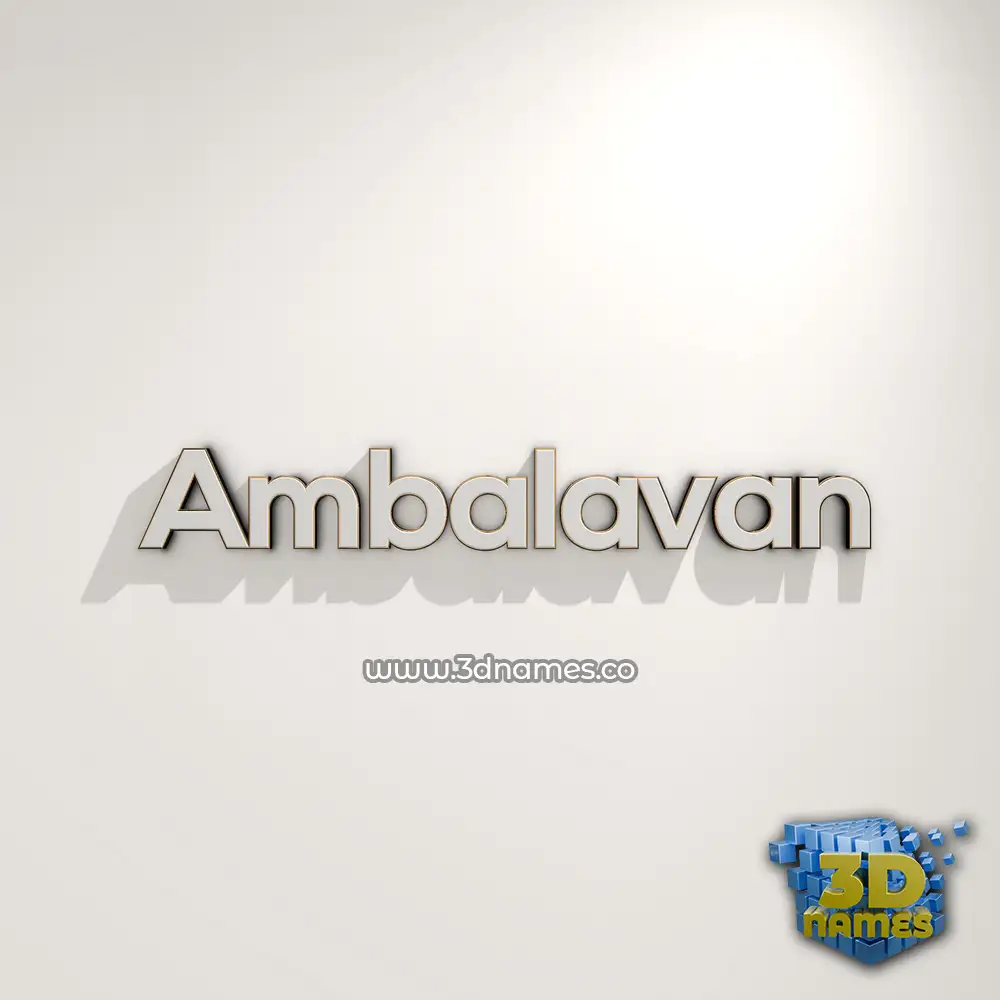 ambalavan in White Logo Warm style - 3D name wallpaper