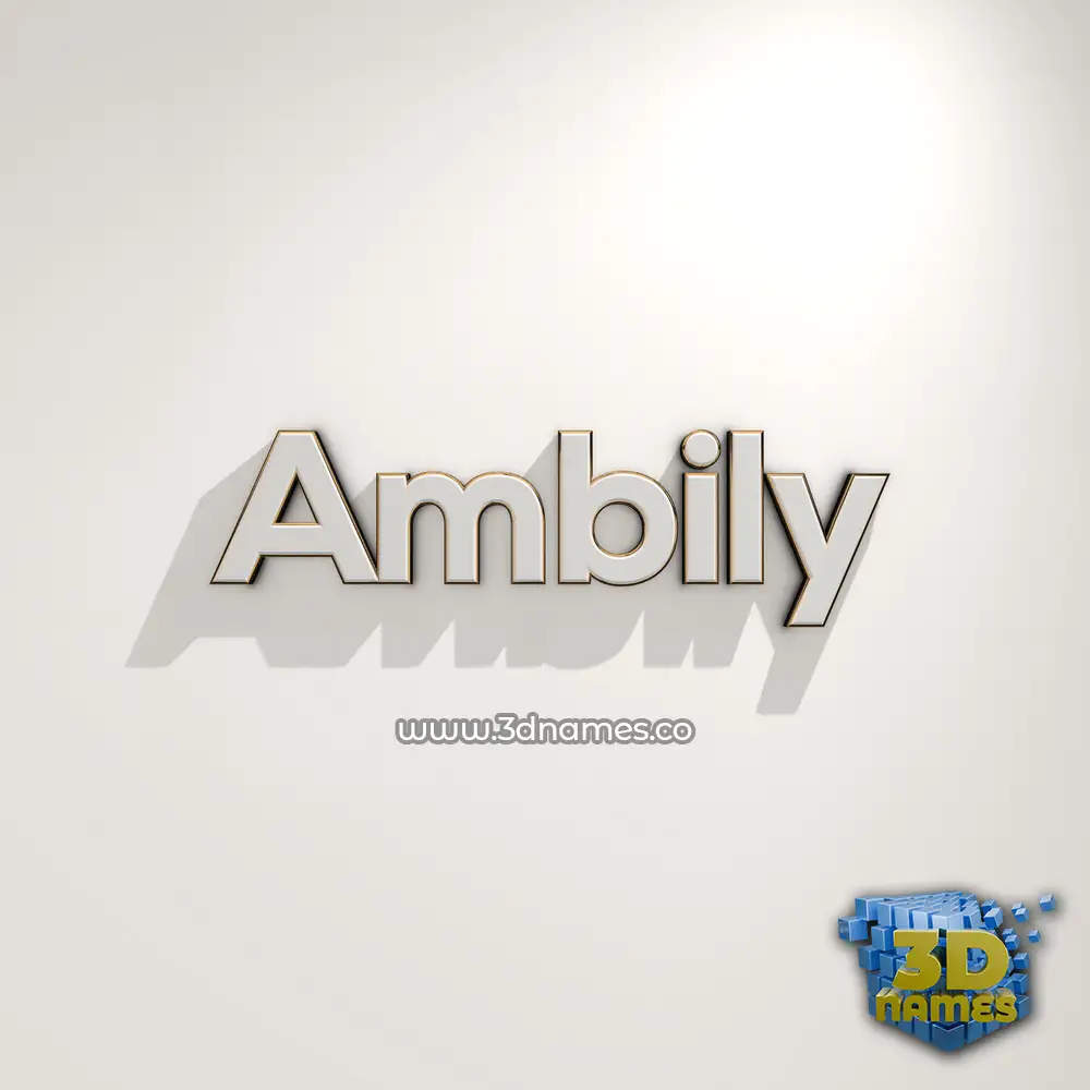 ambily in White Logo Warm style - 3D name wallpaper