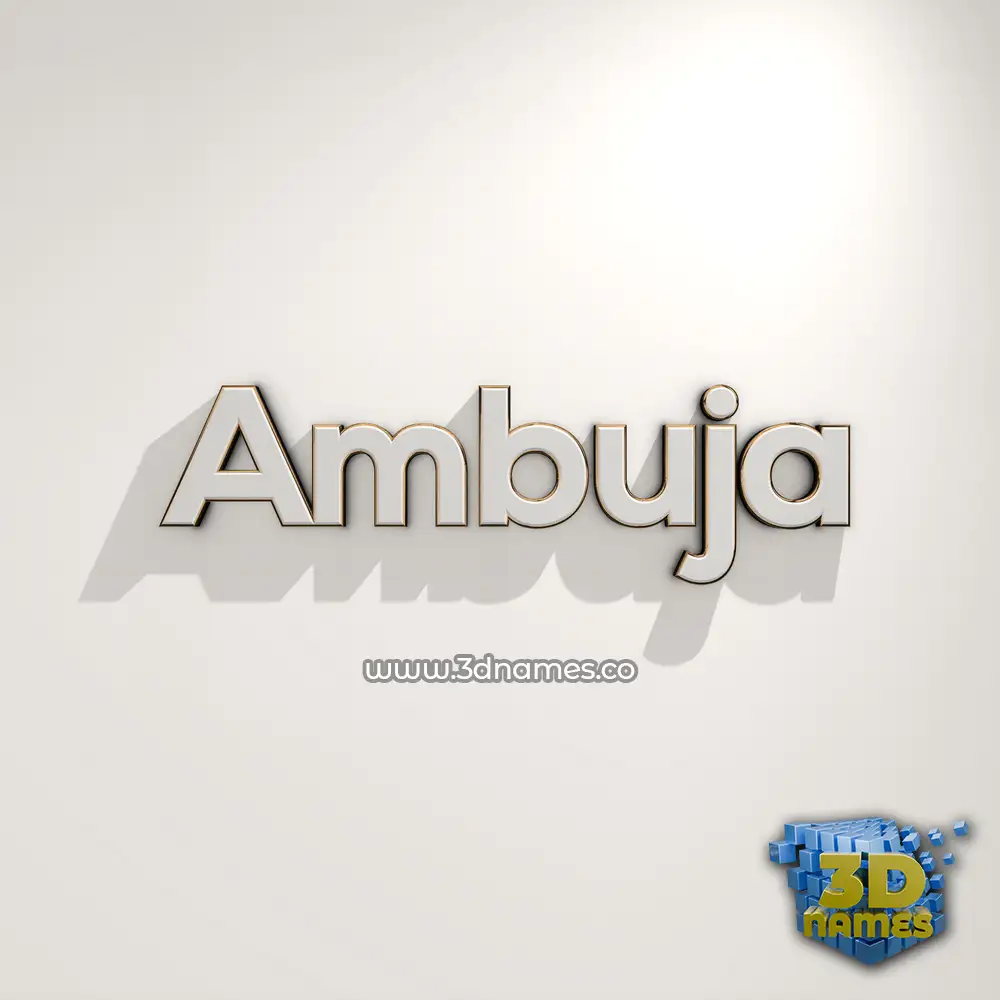 ambuja in White Logo Warm style - 3D name wallpaper