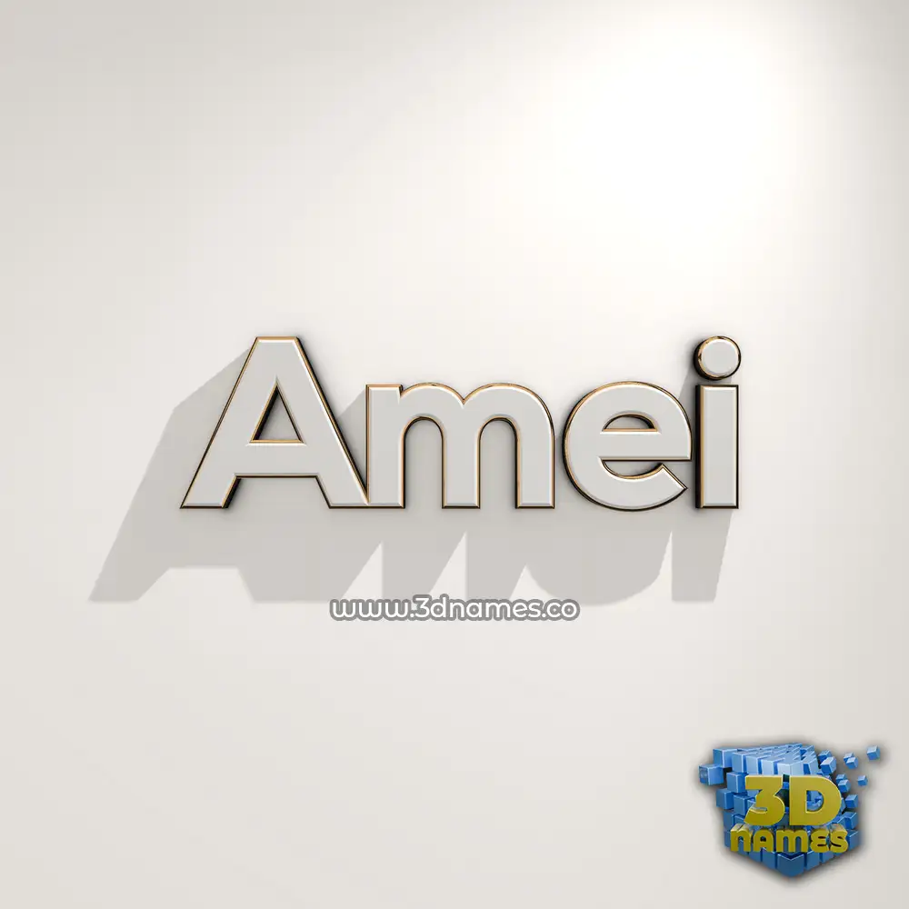 amei in White Logo Warm style - 3D name wallpaper