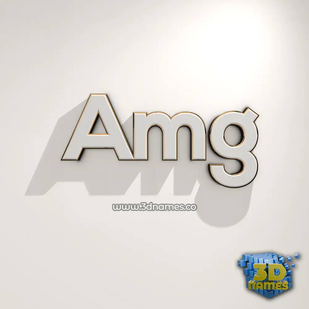 amg in White Logo Warm style - 3D name wallpaper