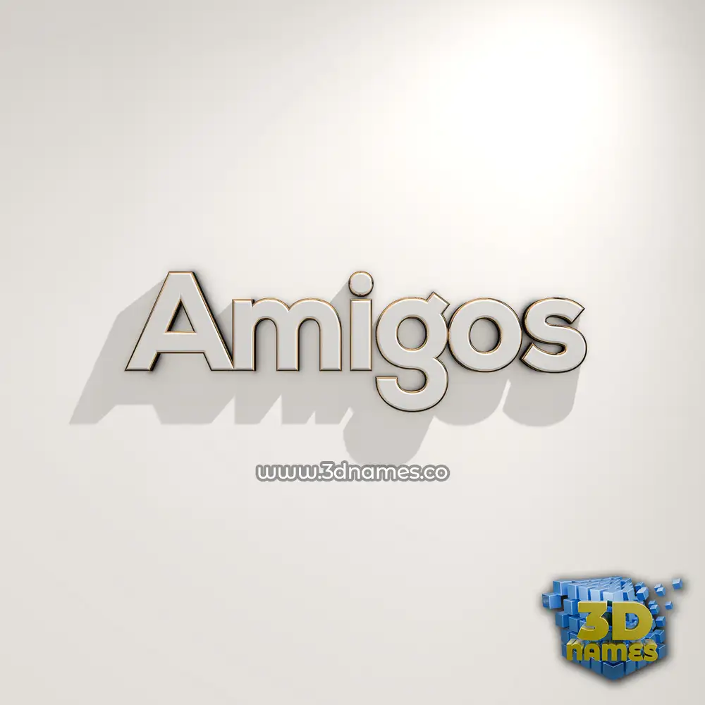 amigos in White Logo Warm style - 3D name wallpaper