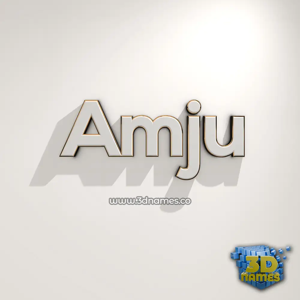 amju in White Logo Warm style - 3D name wallpaper