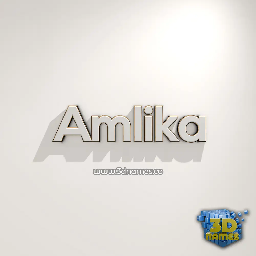 amlika in White Logo Warm style - 3D name wallpaper