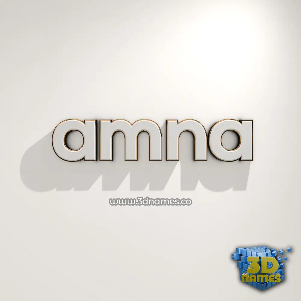 amna in White Logo Warm style - 3D name wallpaper