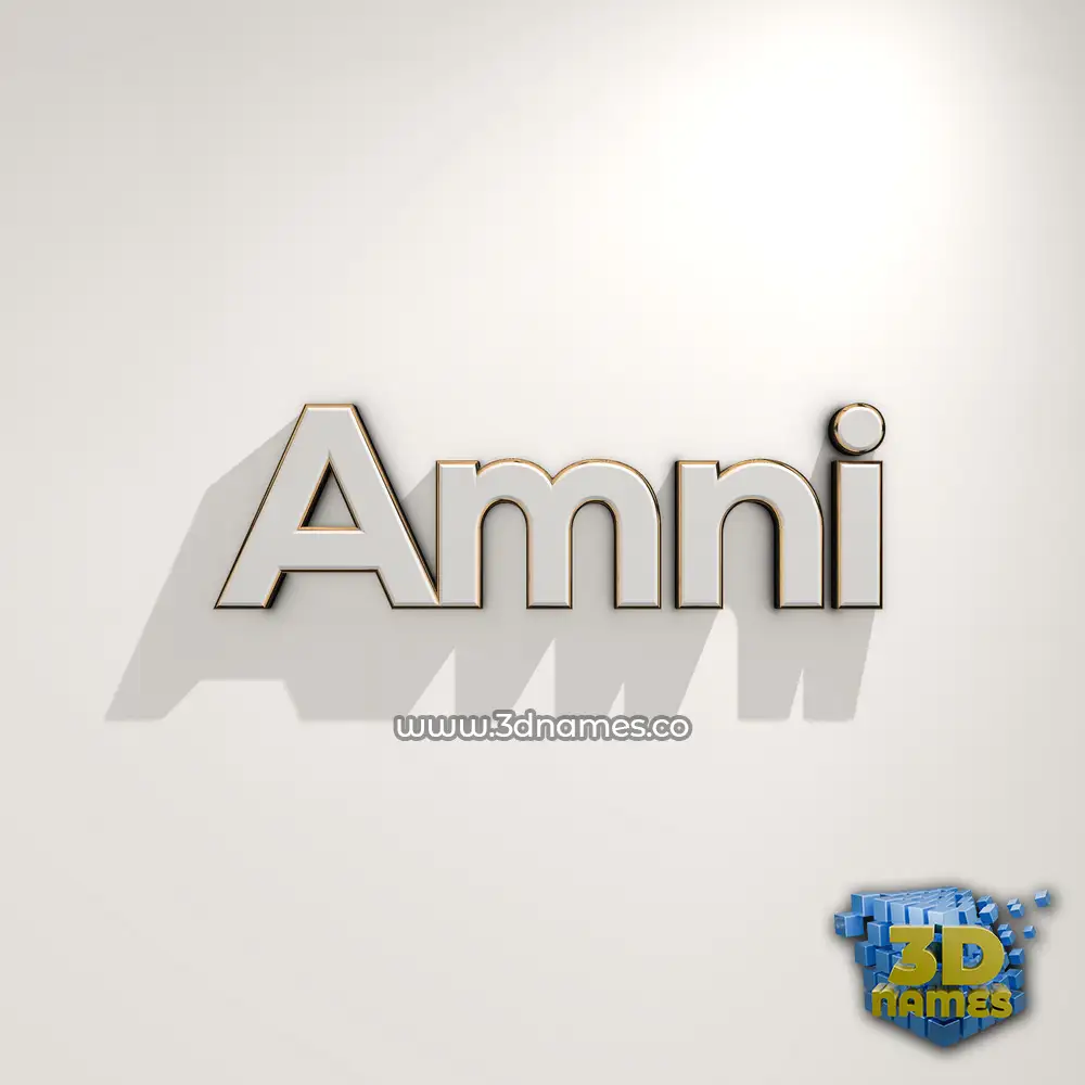 amni in White Logo Warm style - 3D name wallpaper
