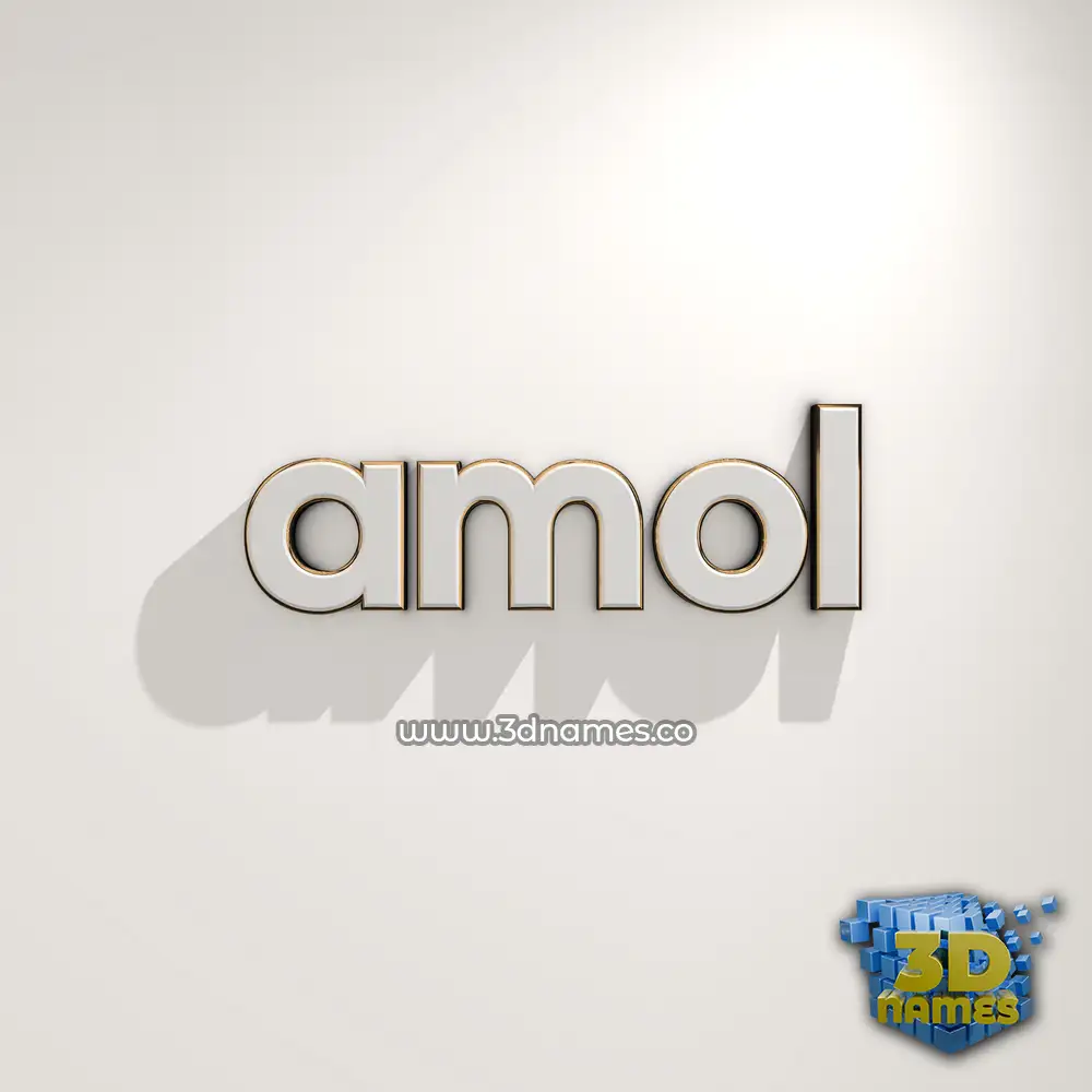 amol in White Logo Warm style - 3D name wallpaper