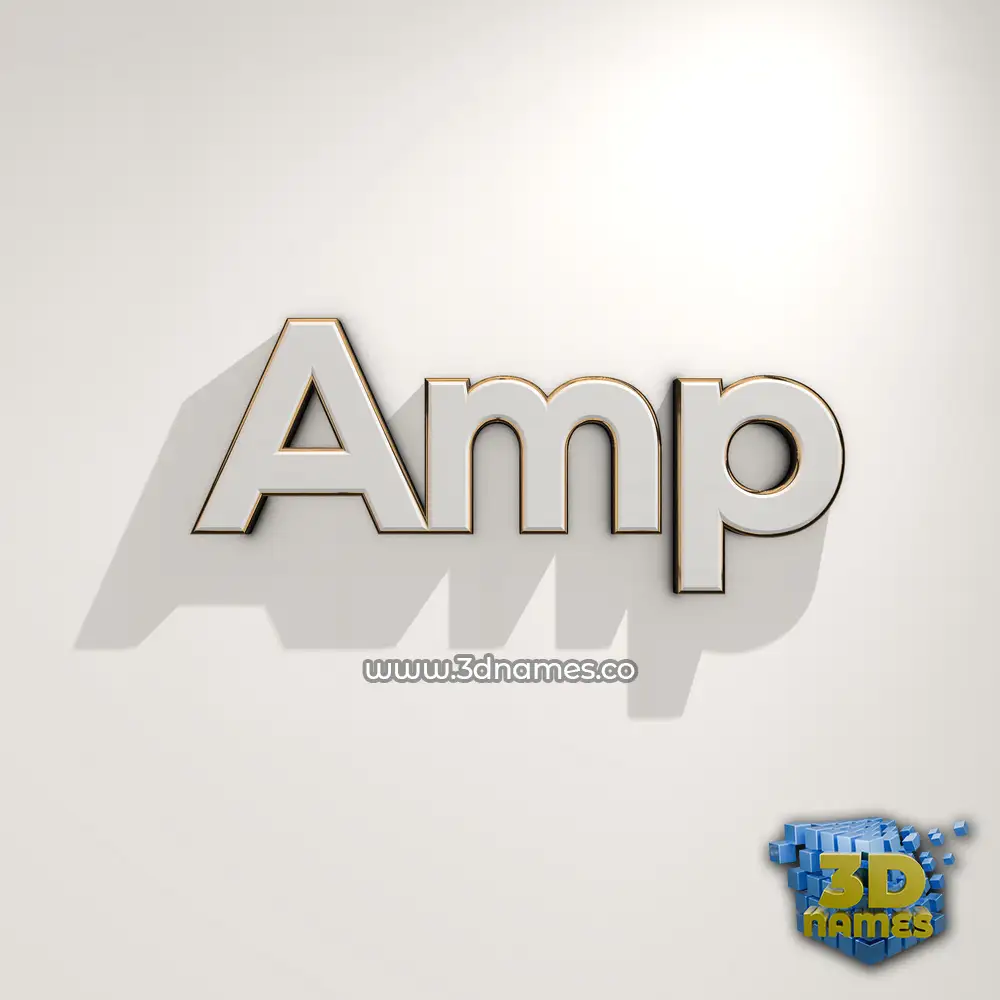 amp in White Logo Warm style - 3D name wallpaper