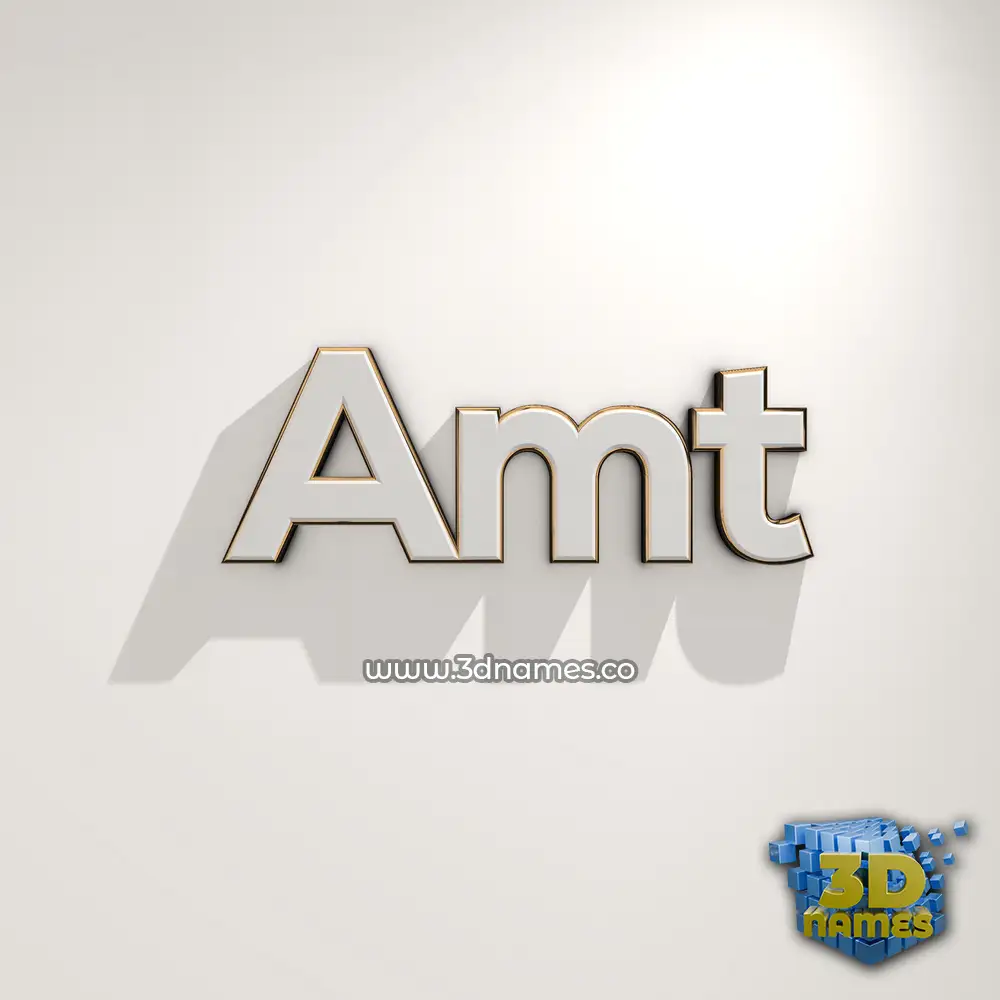 amt in White Logo Warm style - 3D name wallpaper