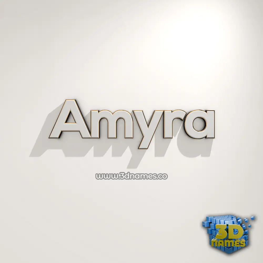 amyra in White Logo Warm style - 3D name wallpaper