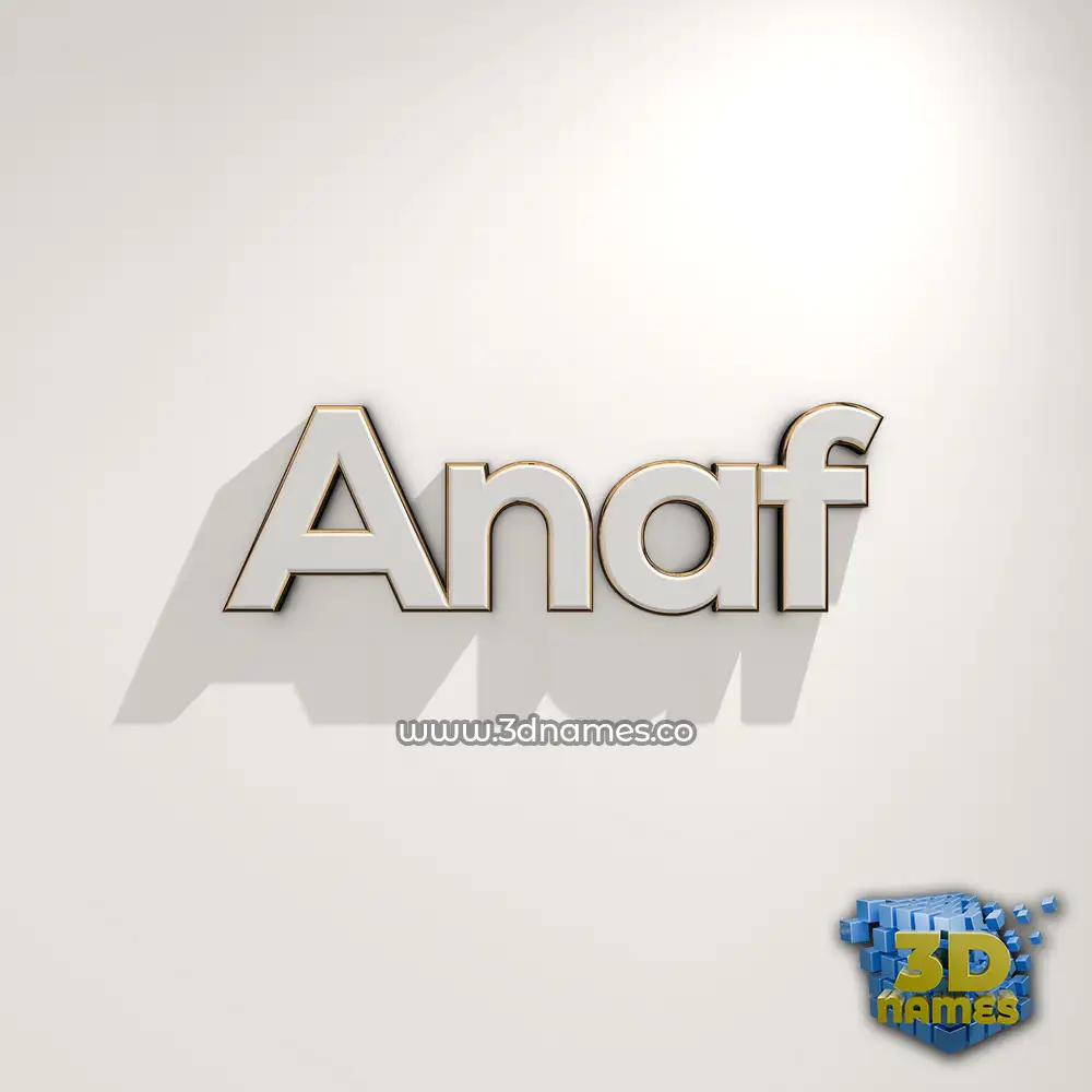 anaf in White Logo Warm style - 3D name wallpaper
