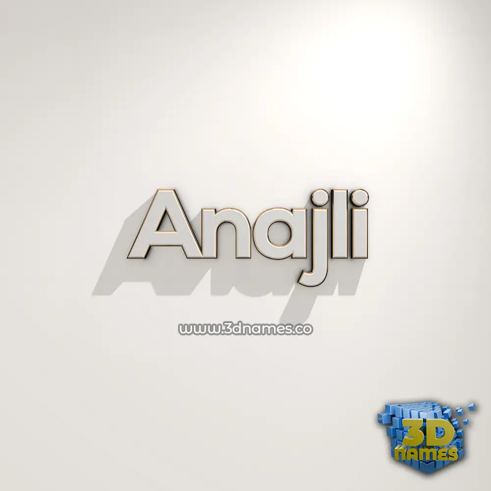 anajli in White Logo Warm style - 3D name wallpaper
