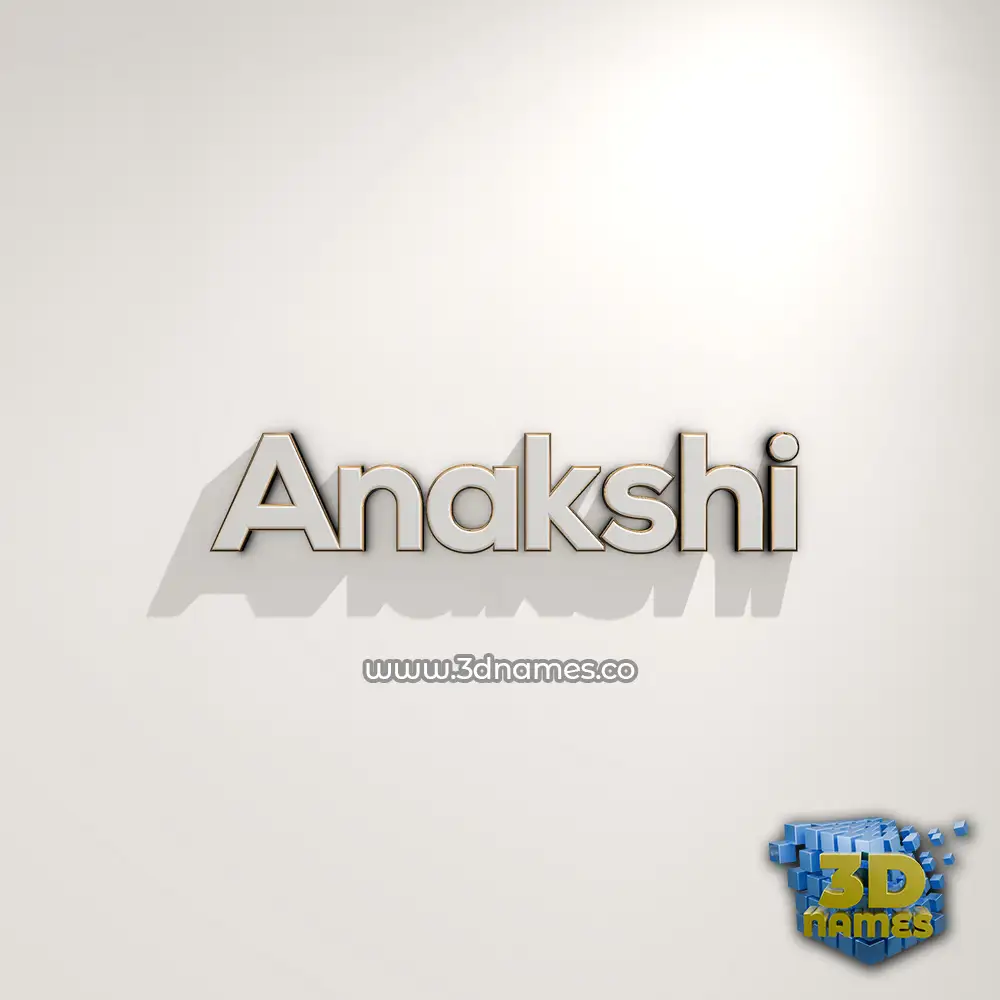 anakshi in White Logo Warm style - 3D name wallpaper