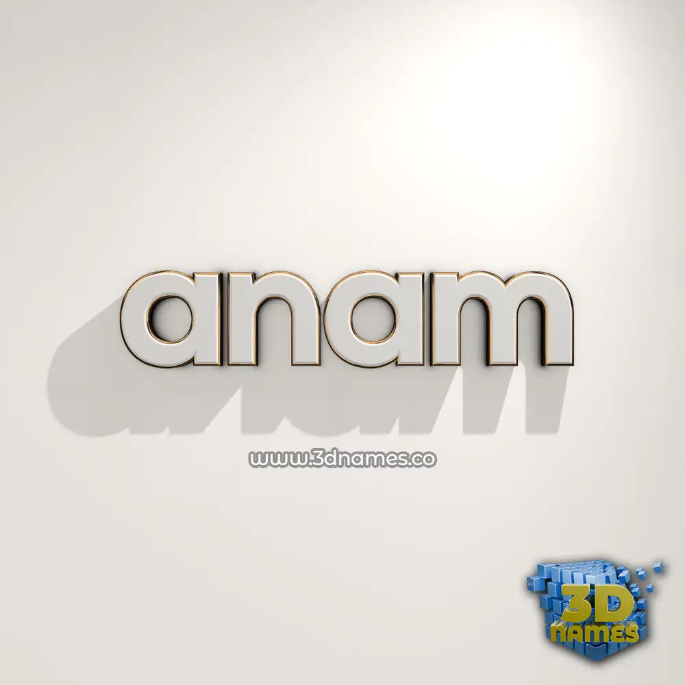 anam in White Logo Warm style - 3D name wallpaper