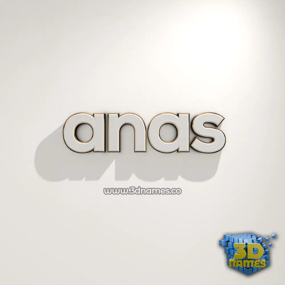 anas in White Logo Warm style - 3D name wallpaper