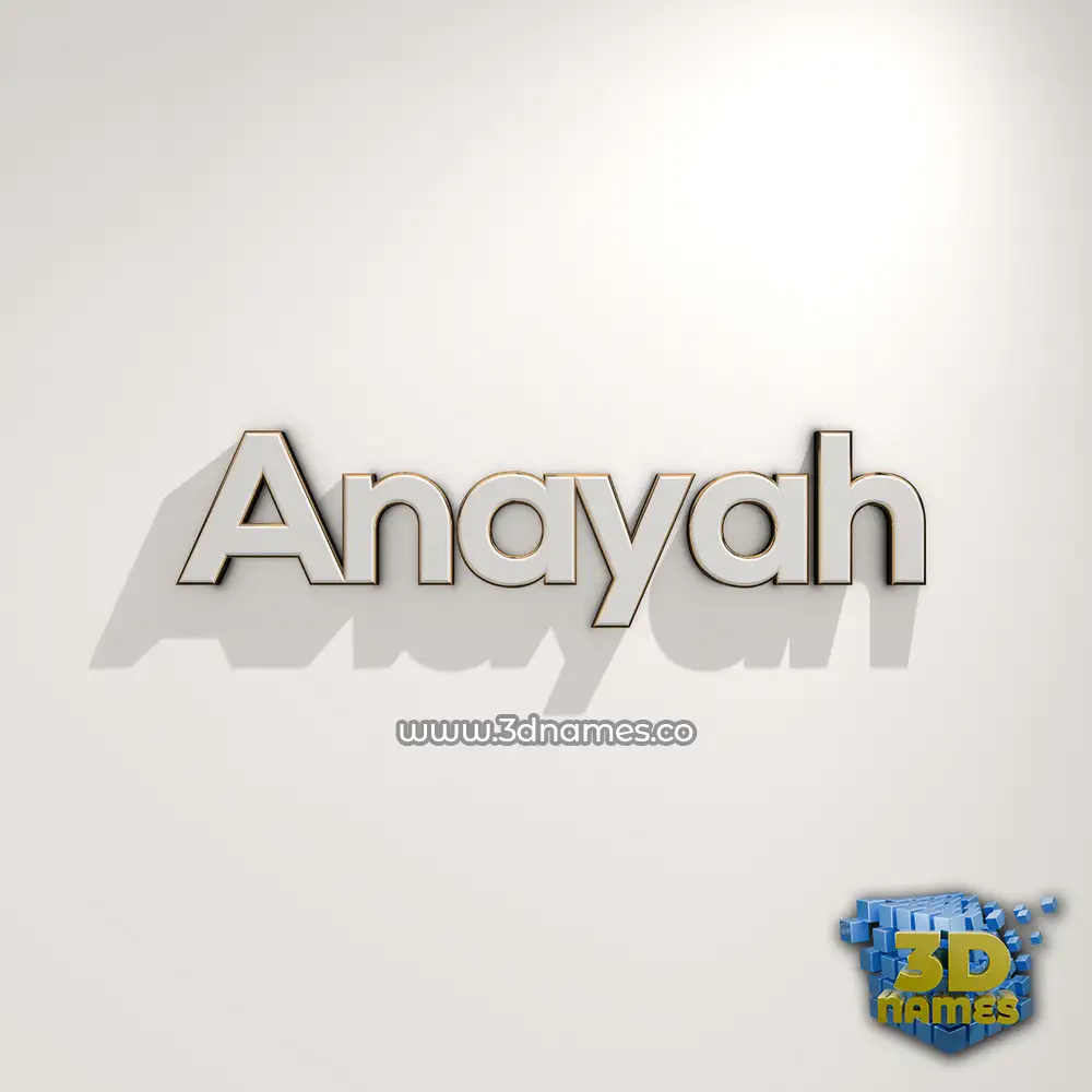 anayah in White Logo Warm style - 3D name wallpaper