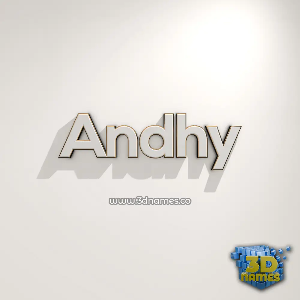 andhy in White Logo Warm style - 3D name wallpaper