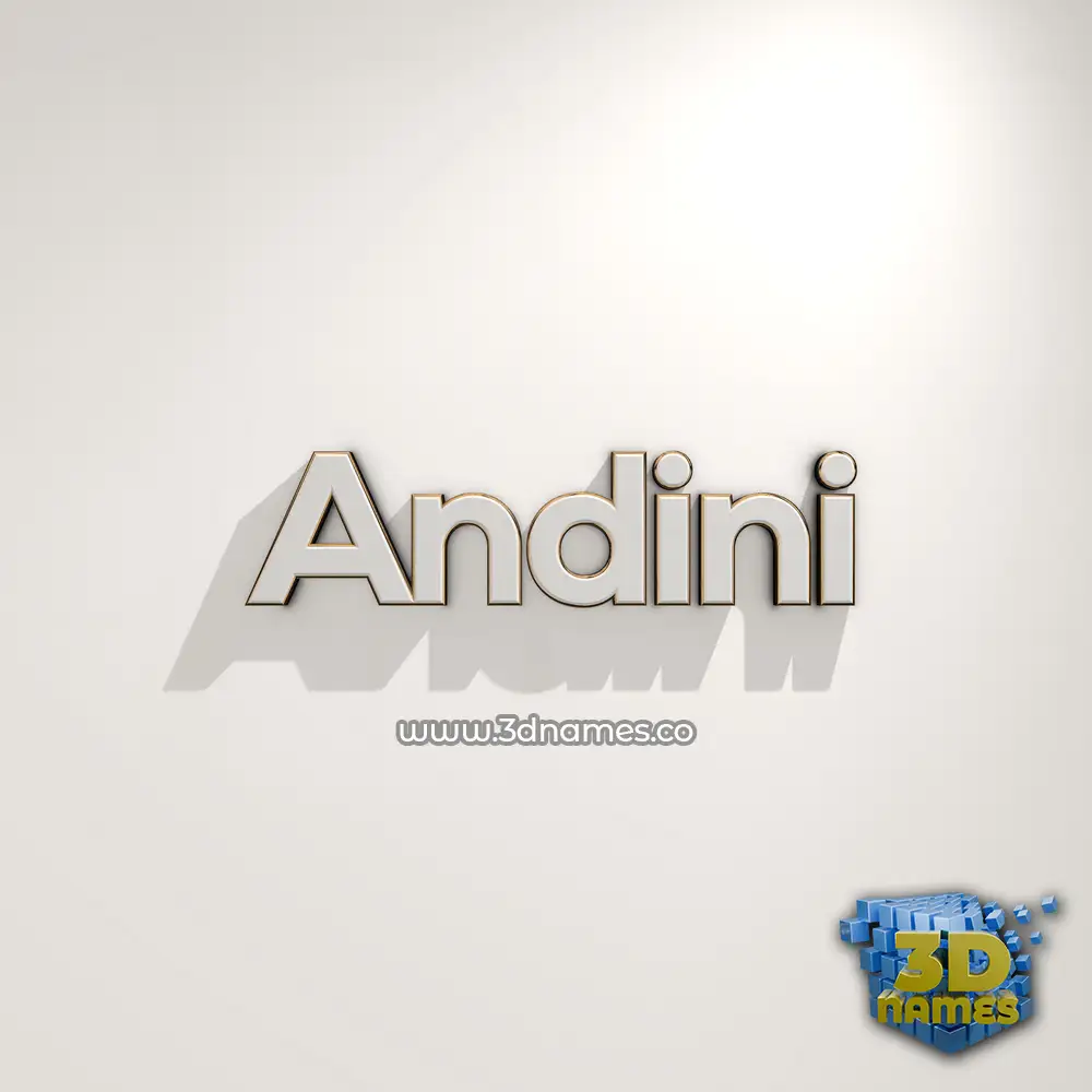andini in White Logo Warm style - 3D name wallpaper