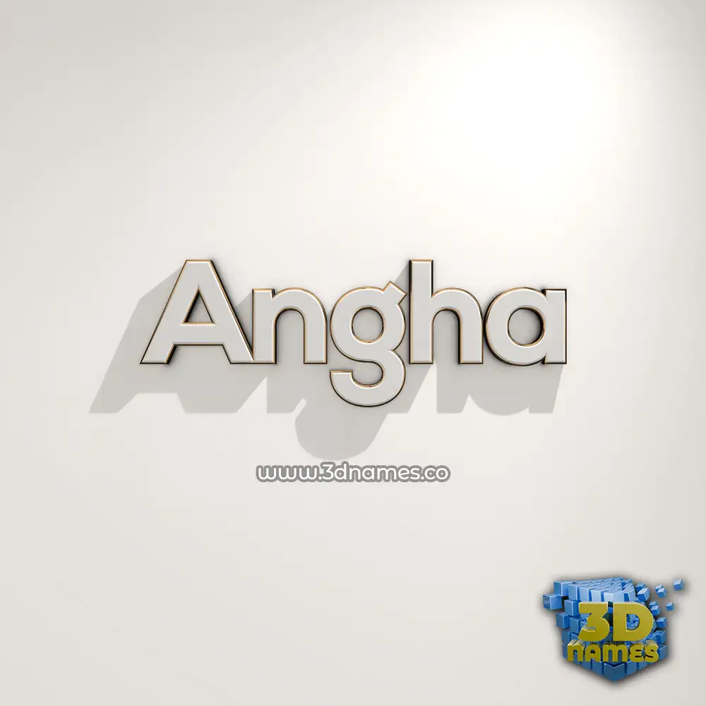 angha in White Logo Warm style - 3D name wallpaper