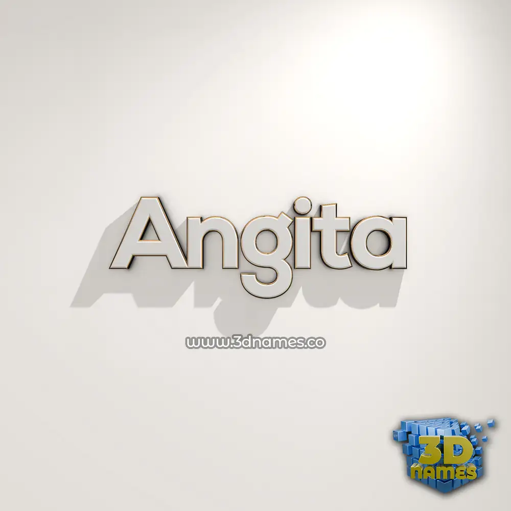 angita in White Logo Warm style - 3D name wallpaper