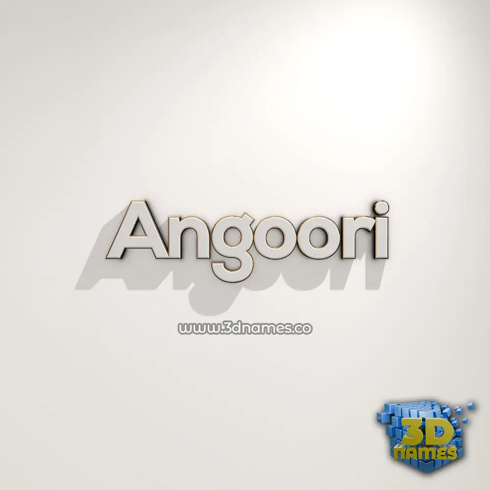 angoori in White Logo Warm style - 3D name wallpaper