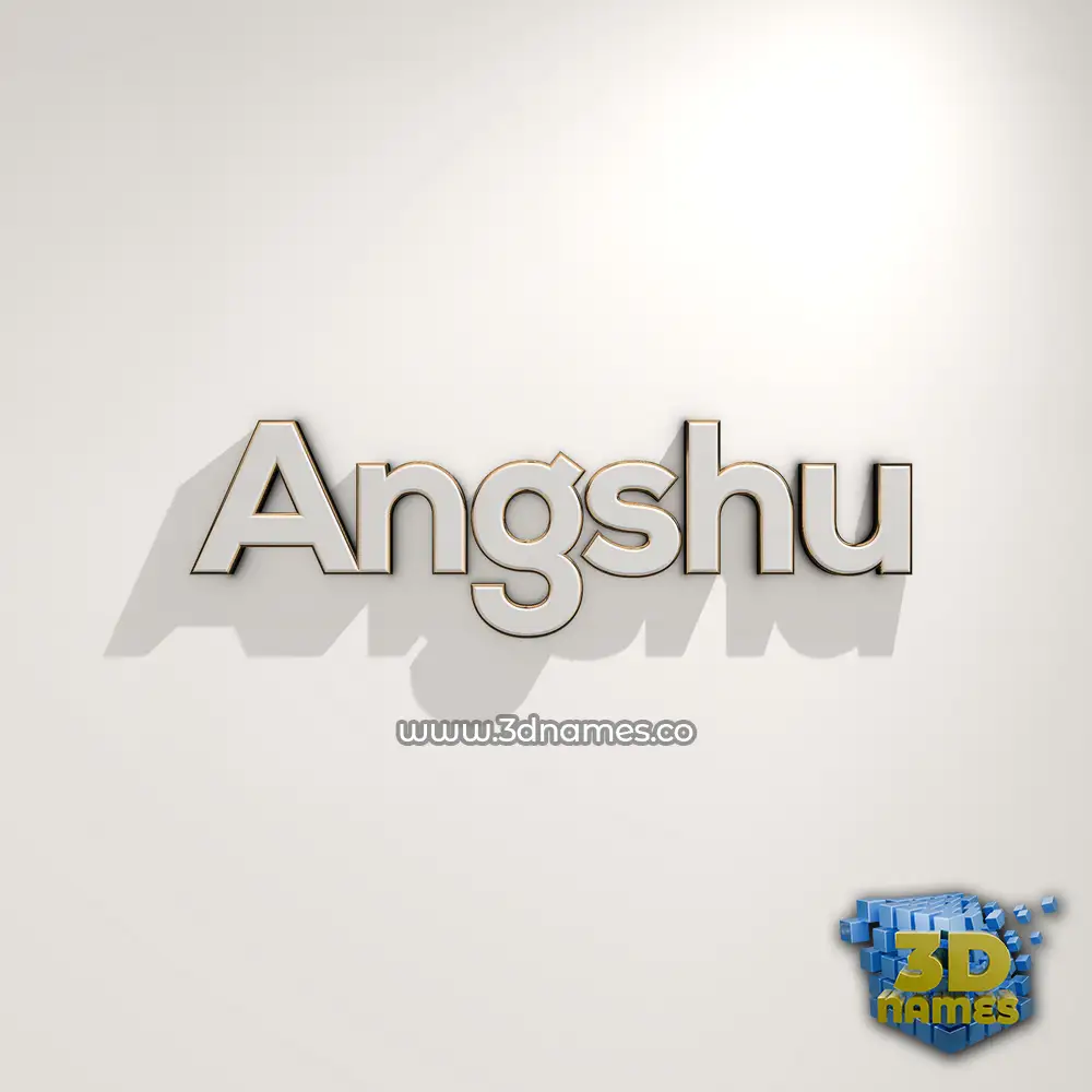angshu in White Logo Warm style - 3D name wallpaper