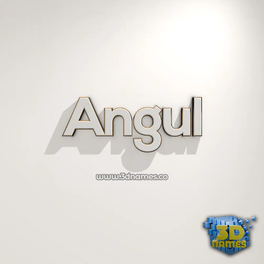 angul in White Logo Warm style - 3D name wallpaper
