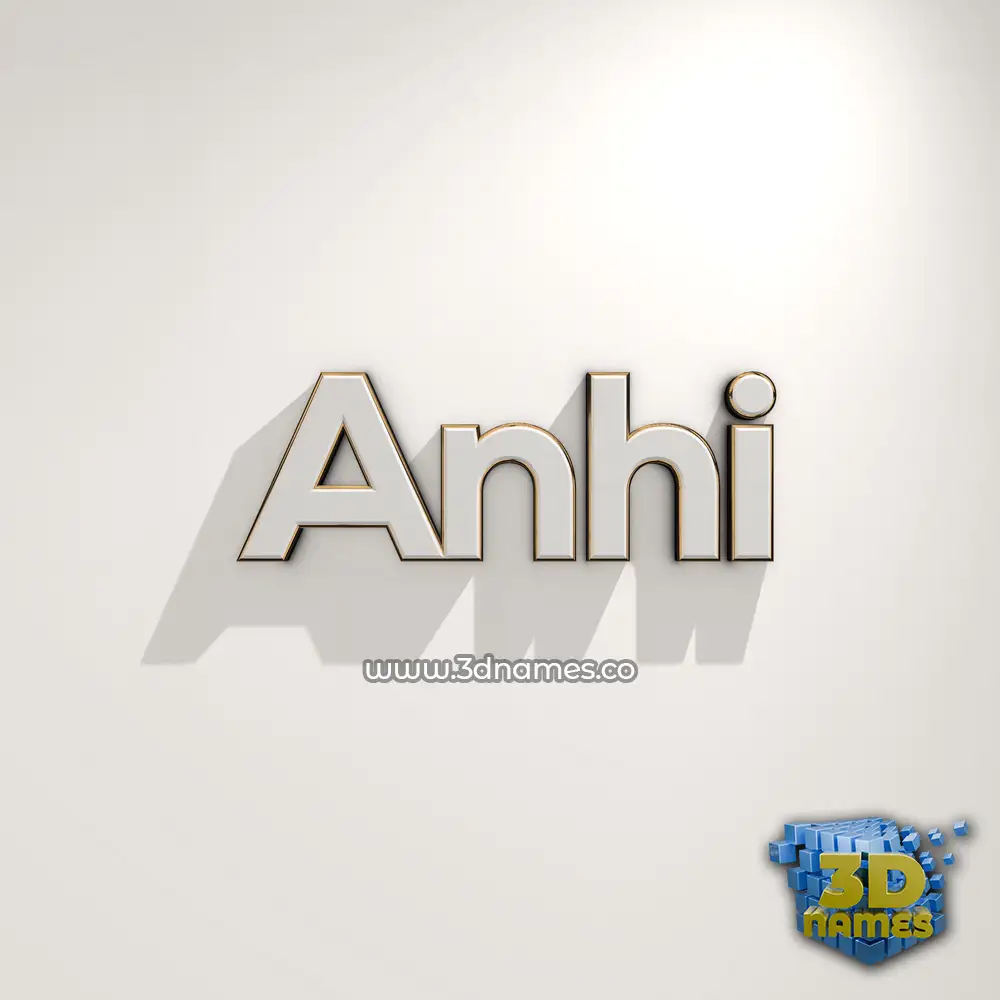 anhi in White Logo Warm style - 3D name wallpaper