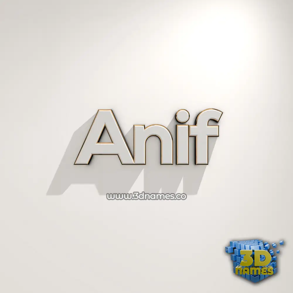 anif in White Logo Warm style - 3D name wallpaper
