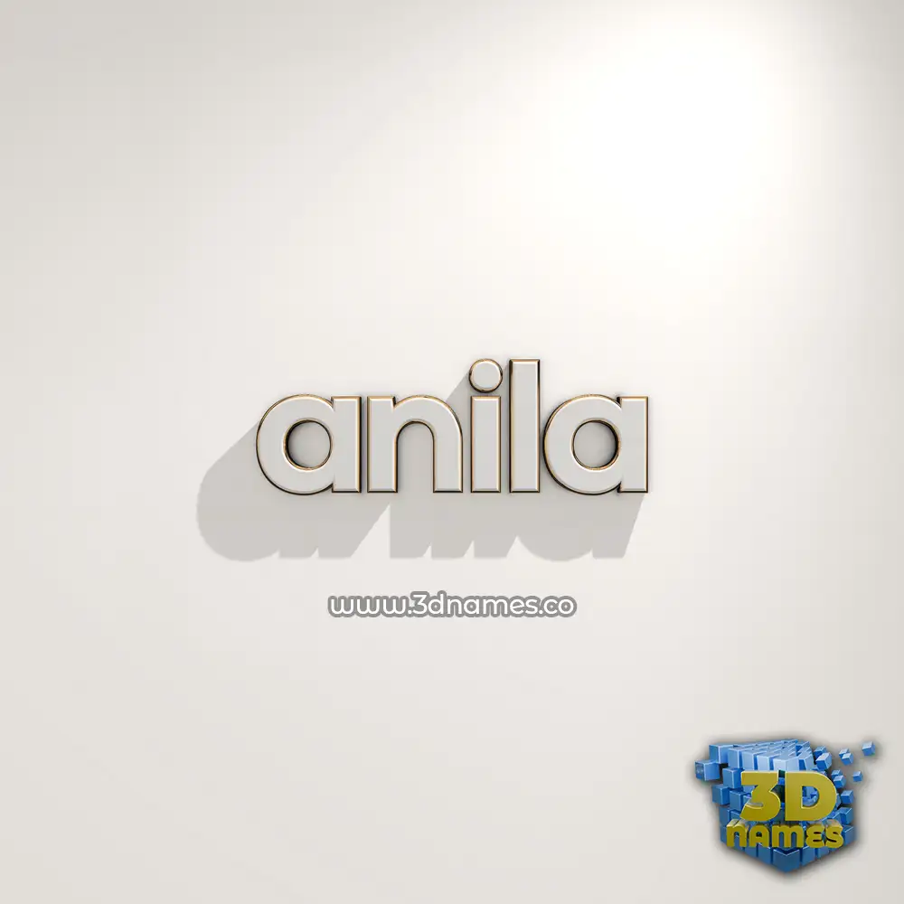 anila in White Logo Warm style - 3D name wallpaper