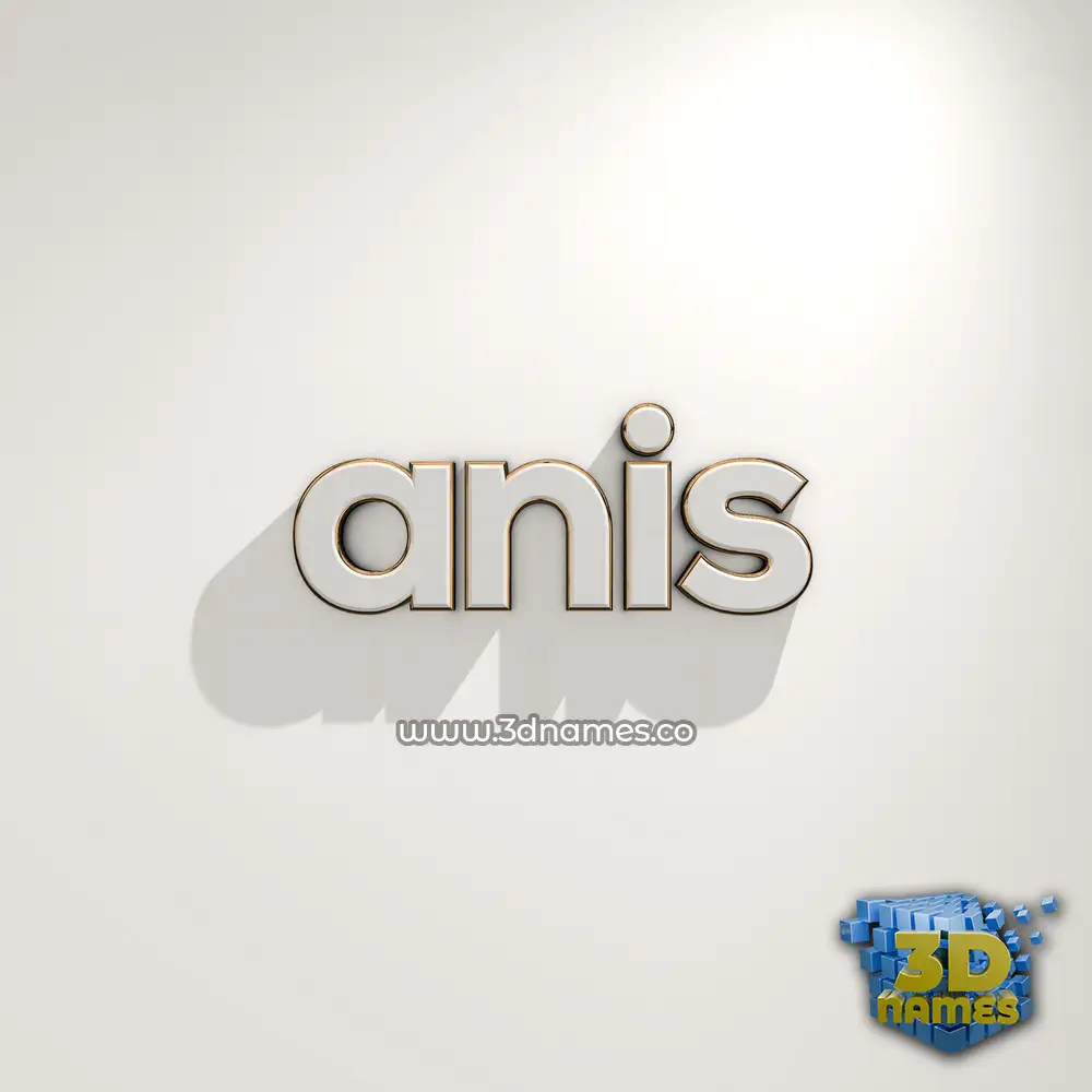 anis in White Logo Warm style - 3D name wallpaper
