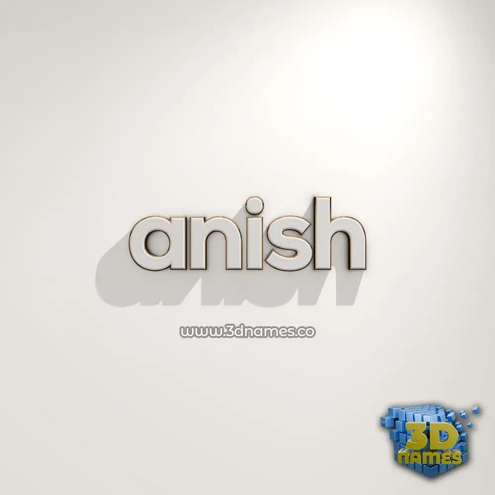 anish in White Logo Warm style - 3D name wallpaper