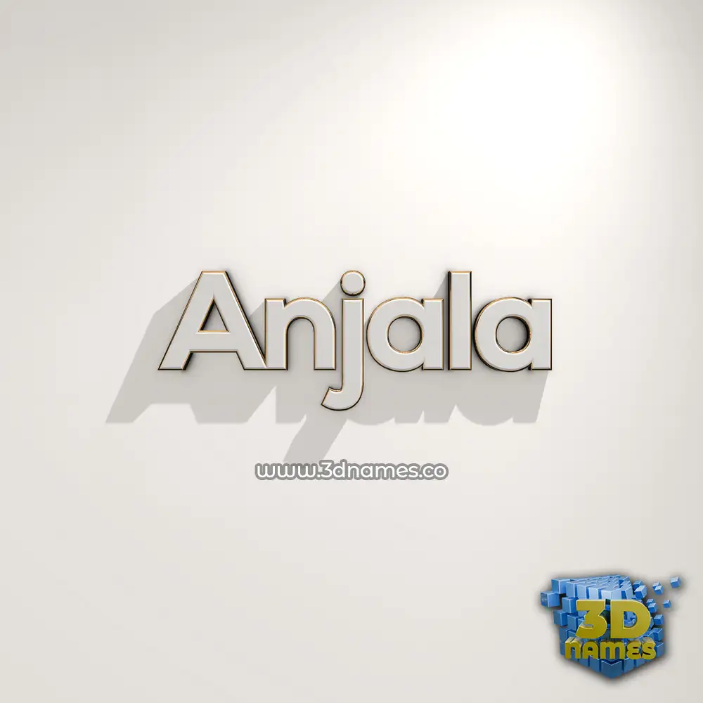 anjala in White Logo Warm style - 3D name wallpaper