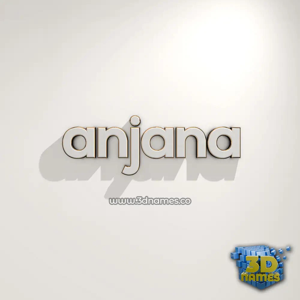 anjana in White Logo Warm style - 3D name wallpaper