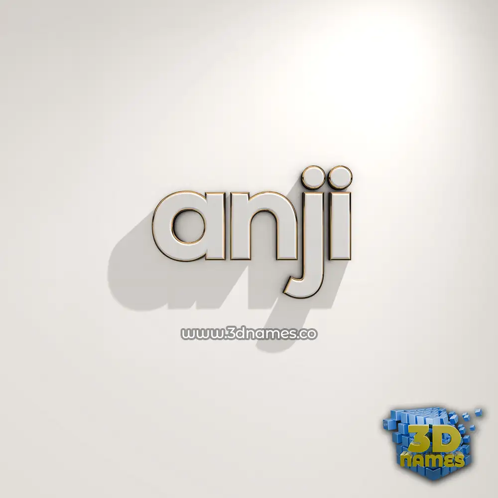 anji in White Logo Warm style - 3D name wallpaper