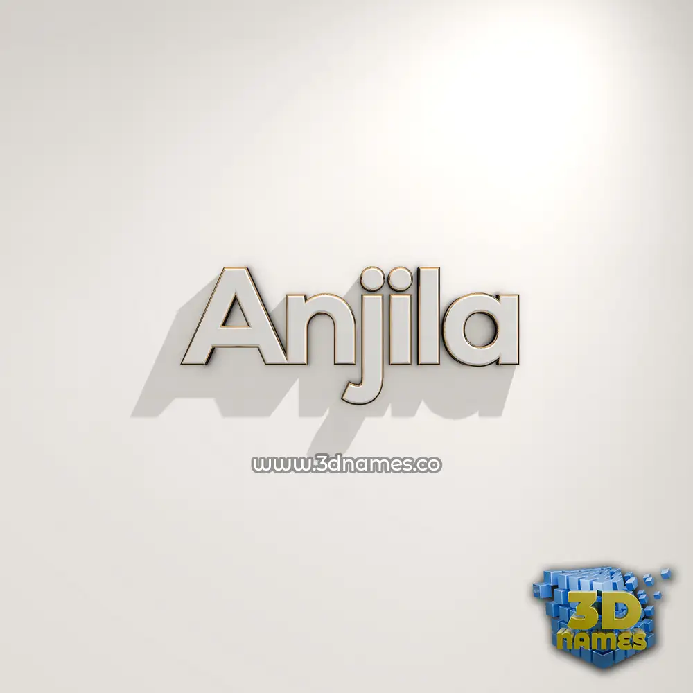 anjila in White Logo Warm style - 3D name wallpaper