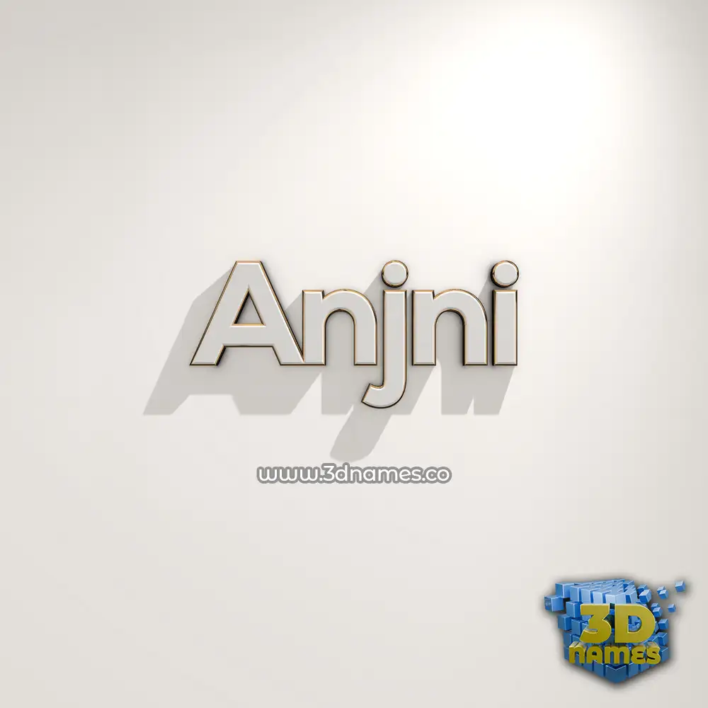 anjni in White Logo Warm style - 3D name wallpaper