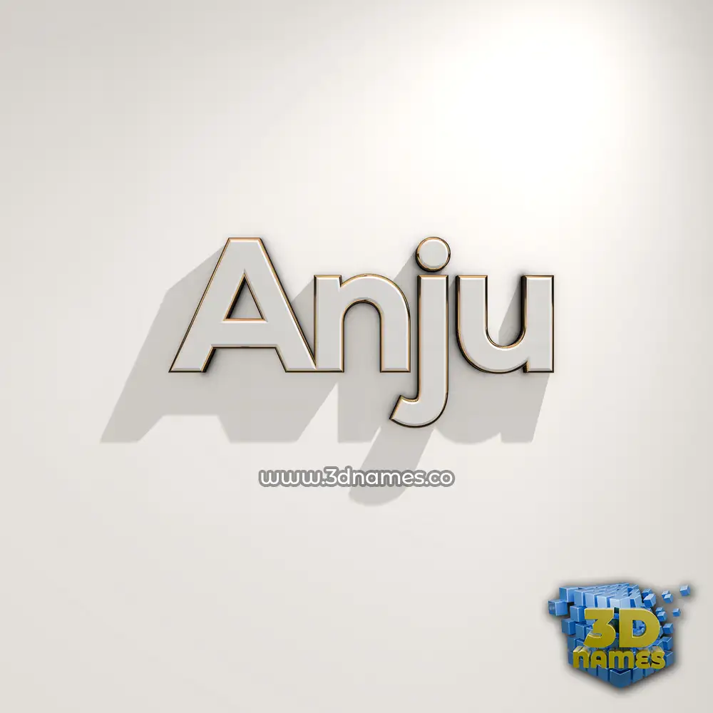 anju in White Logo Warm style - 3D name wallpaper