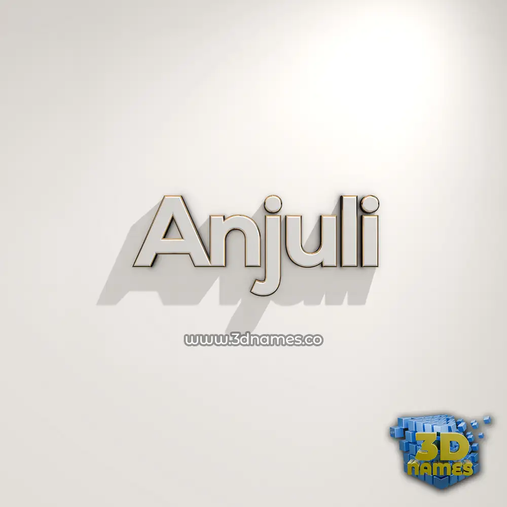 anjuli in White Logo Warm style - 3D name wallpaper