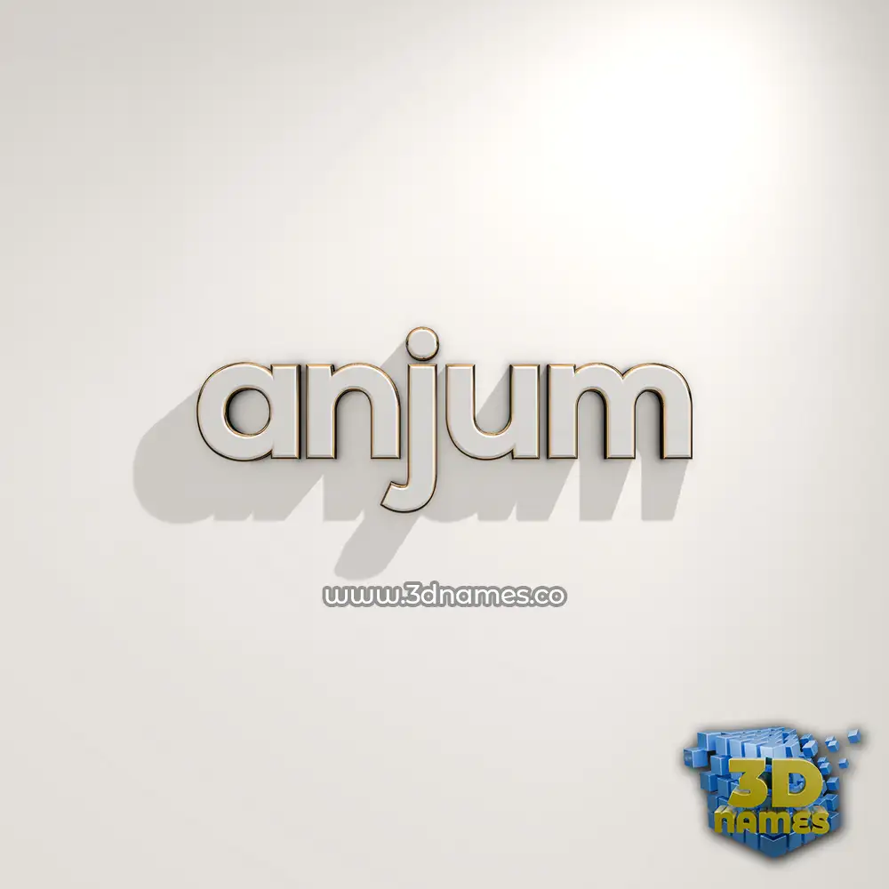anjum in White Logo Warm style - 3D name wallpaper