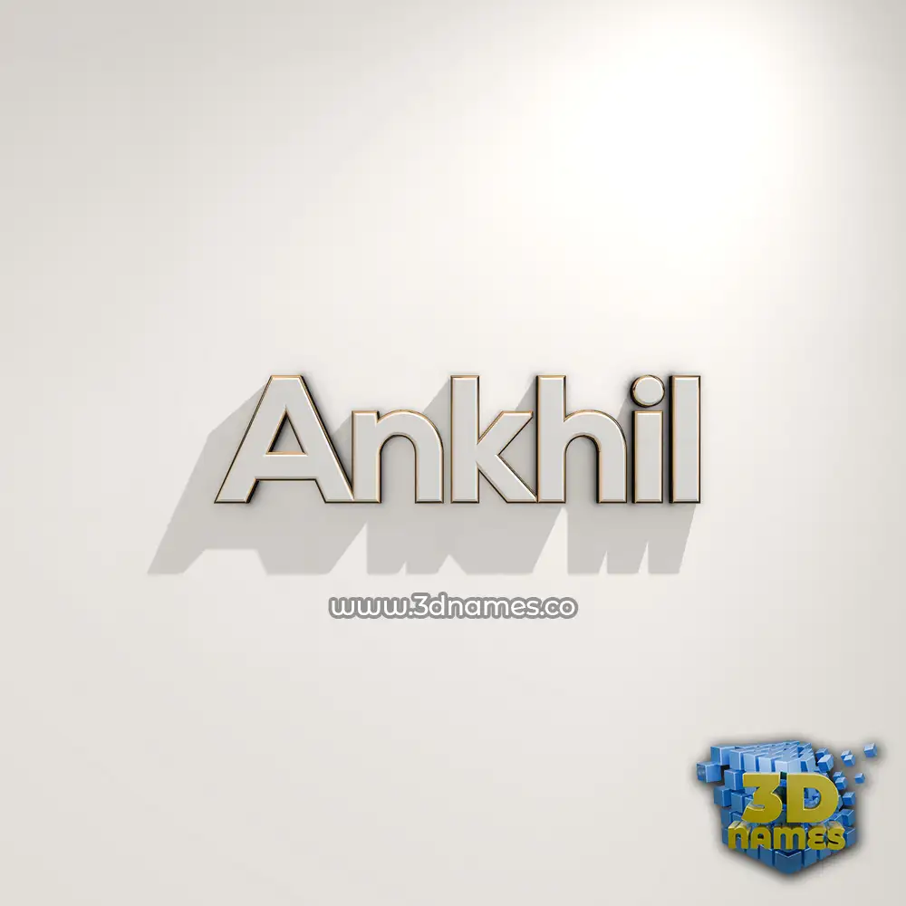 ankhil in White Logo Warm style - 3D name wallpaper
