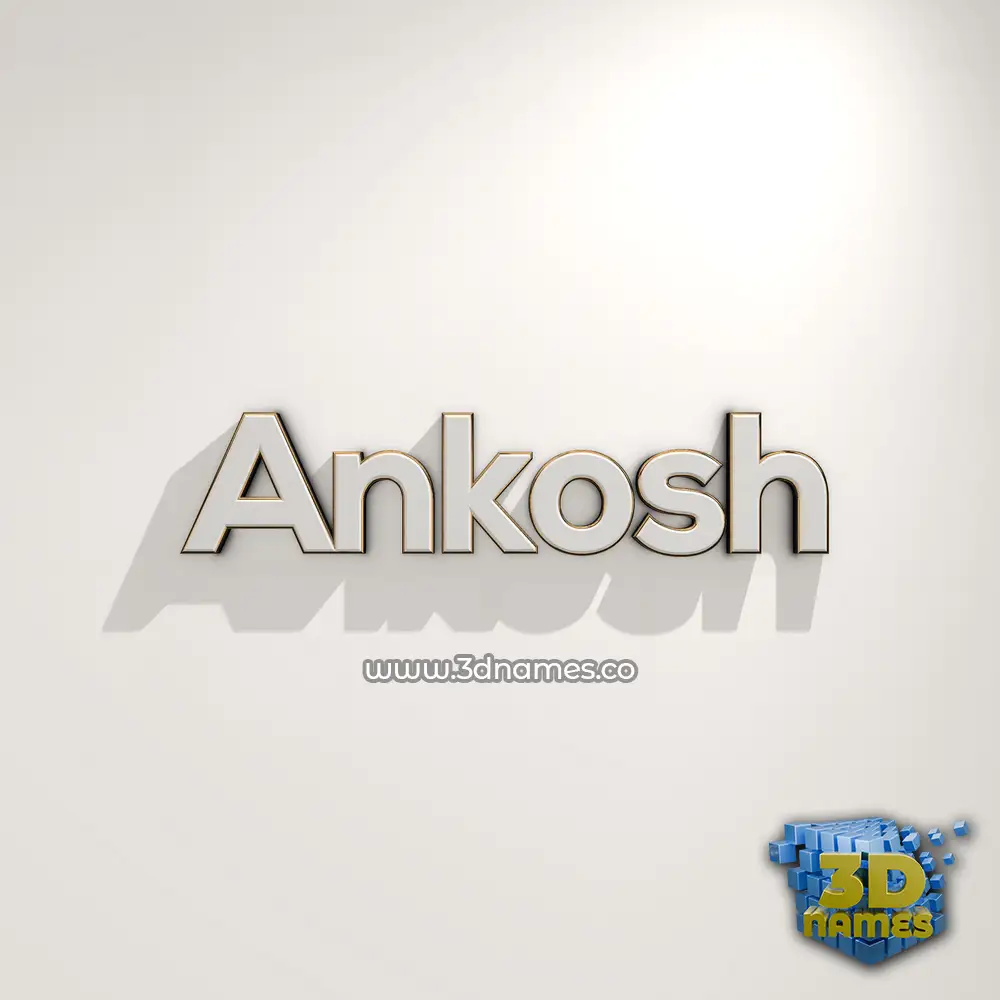 ankosh in White Logo Warm style - 3D name wallpaper