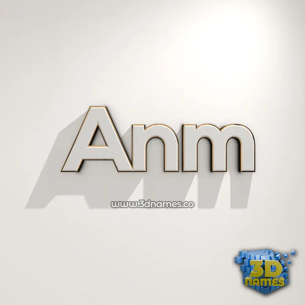anm in White Logo Warm style - 3D name wallpaper
