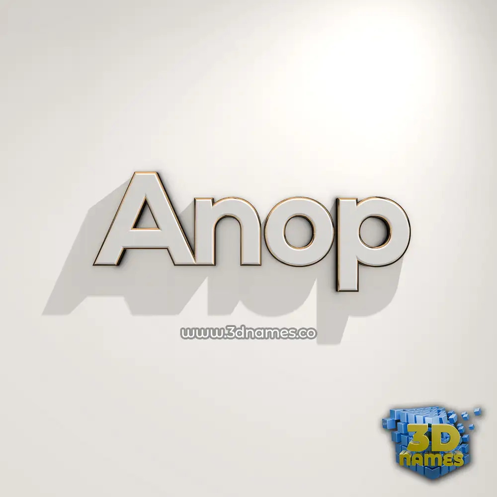 anop in White Logo Warm style - 3D name wallpaper