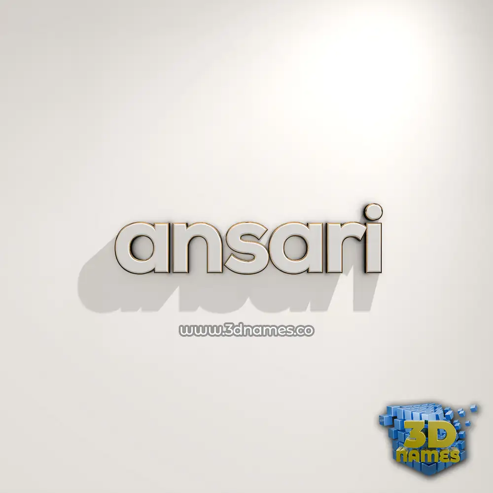 ansari in White Logo Warm style - 3D name wallpaper