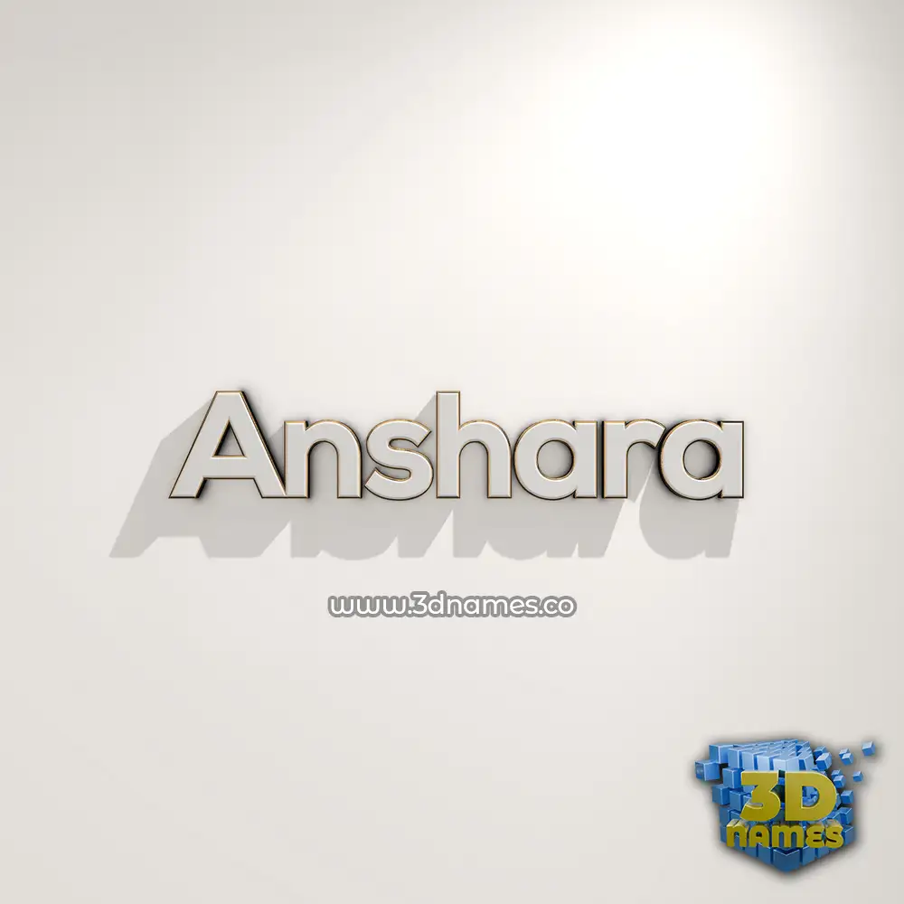 anshara in White Logo Warm style - 3D name wallpaper