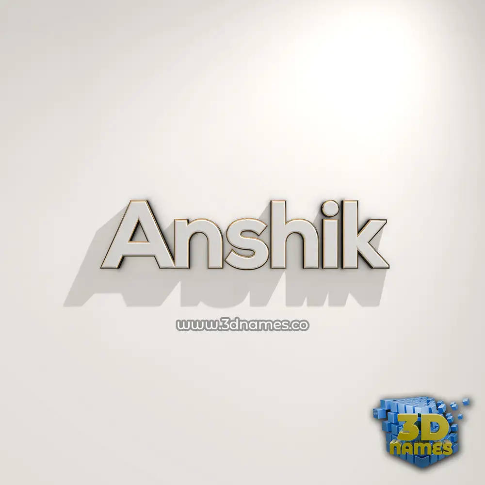 anshik in White Logo Warm style - 3D name wallpaper