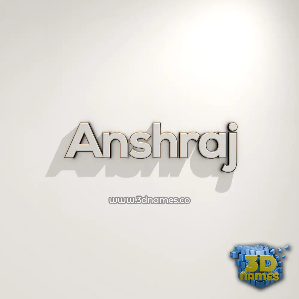 anshraj in White Logo Warm style - 3D name wallpaper