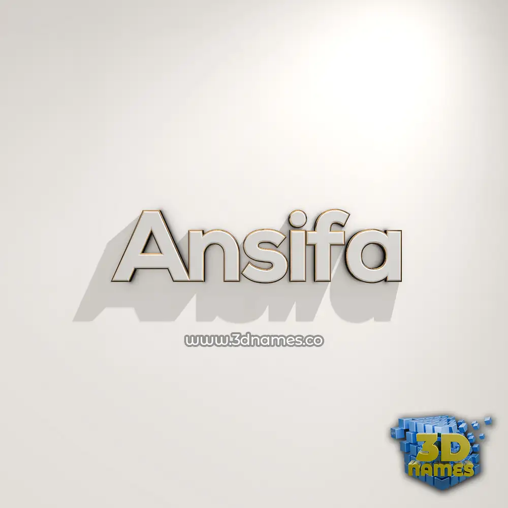 ansifa in White Logo Warm style - 3D name wallpaper