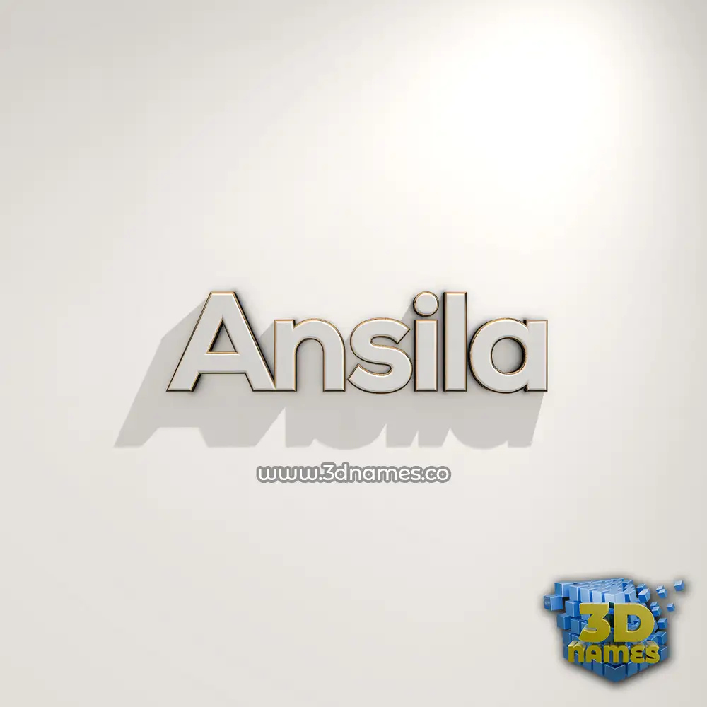 ansila in White Logo Warm style - 3D name wallpaper